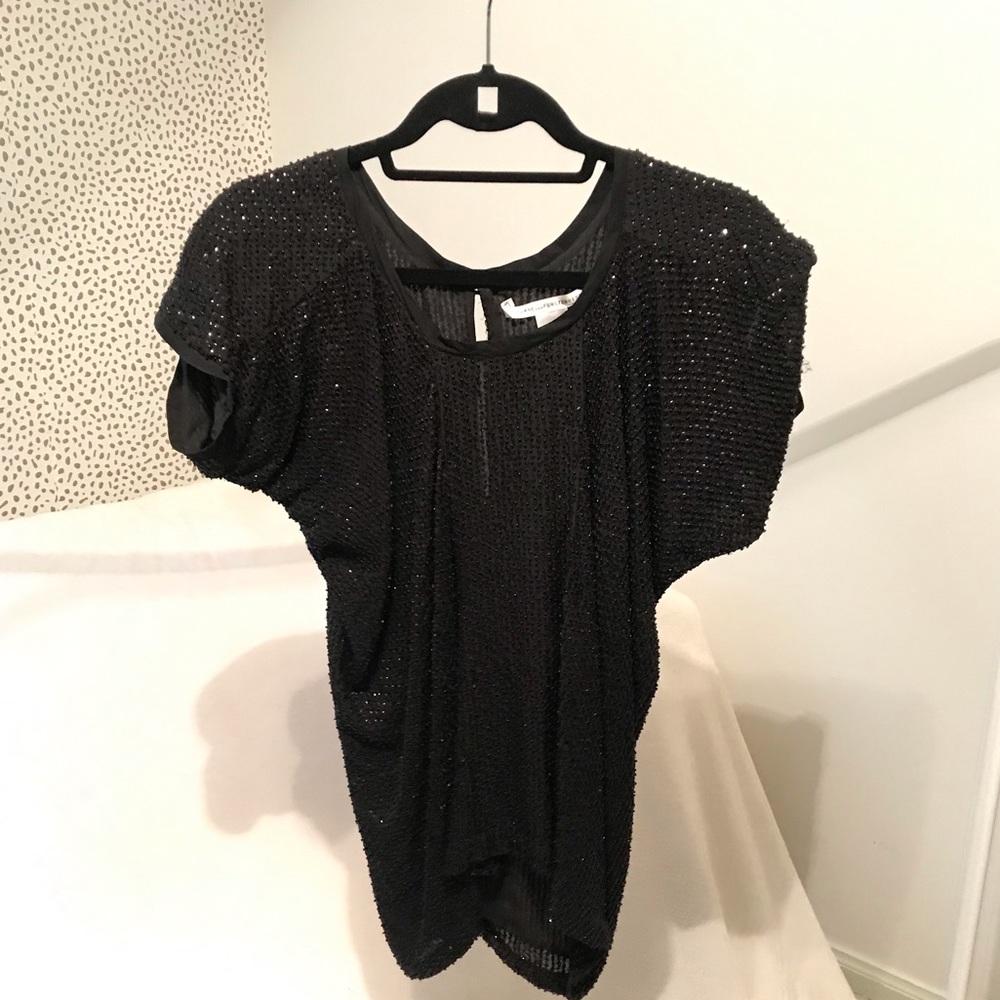 Diane Von Furstenberg Silk Beaded Top